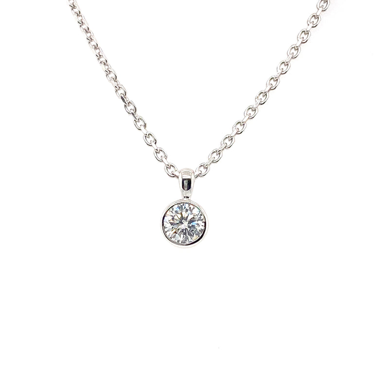 18ct Gold Solitaire Diamond Necklace 0.50ct