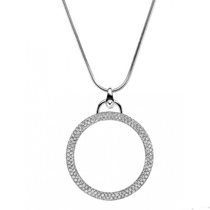DKNY CZ Stainless Steel Circle Necklace  - 90cm