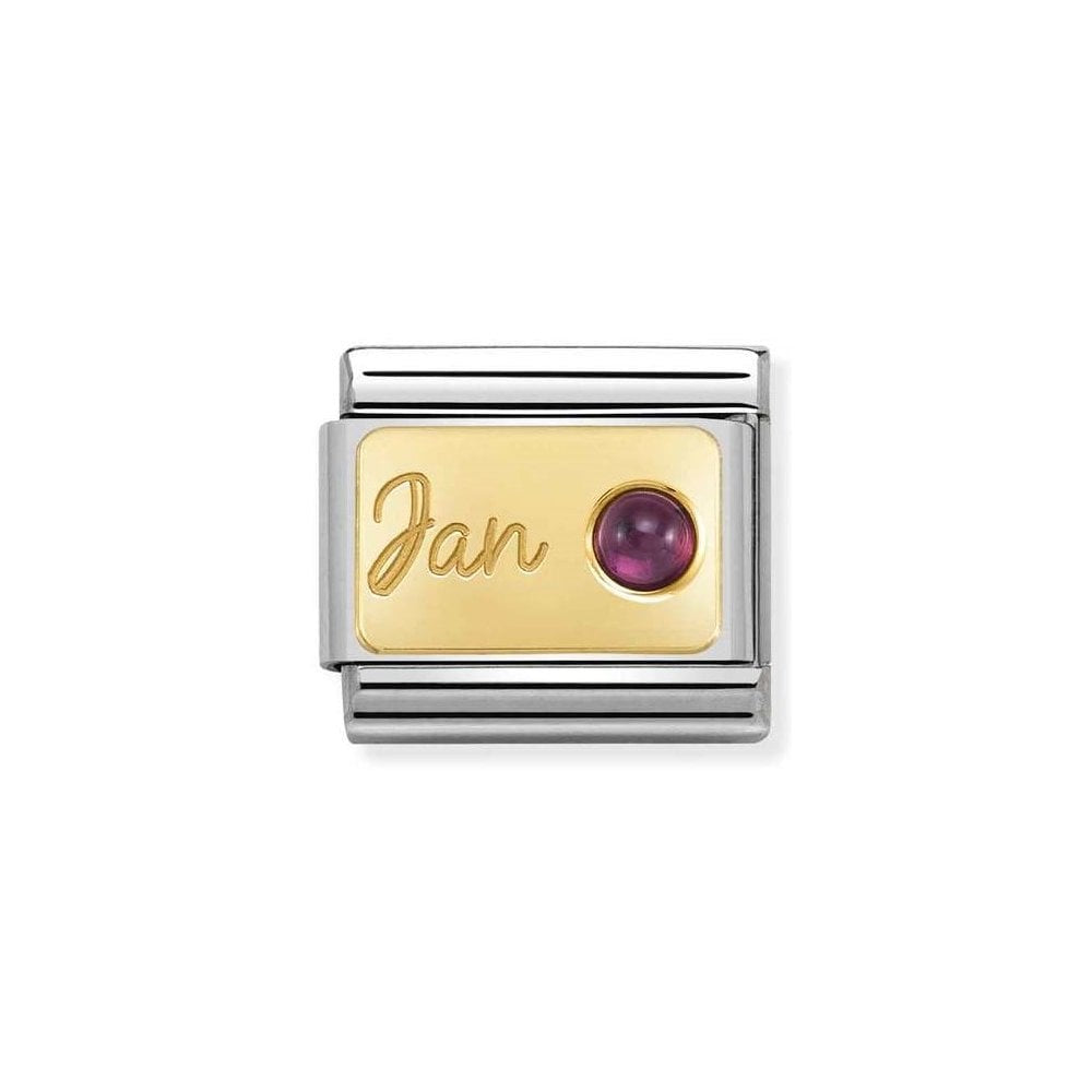 NOMINATION Gold January Garnet Charm 030519-01