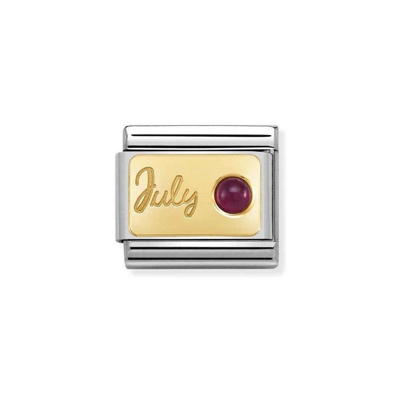 Nomination gold July Ruby Charm 030519-07
