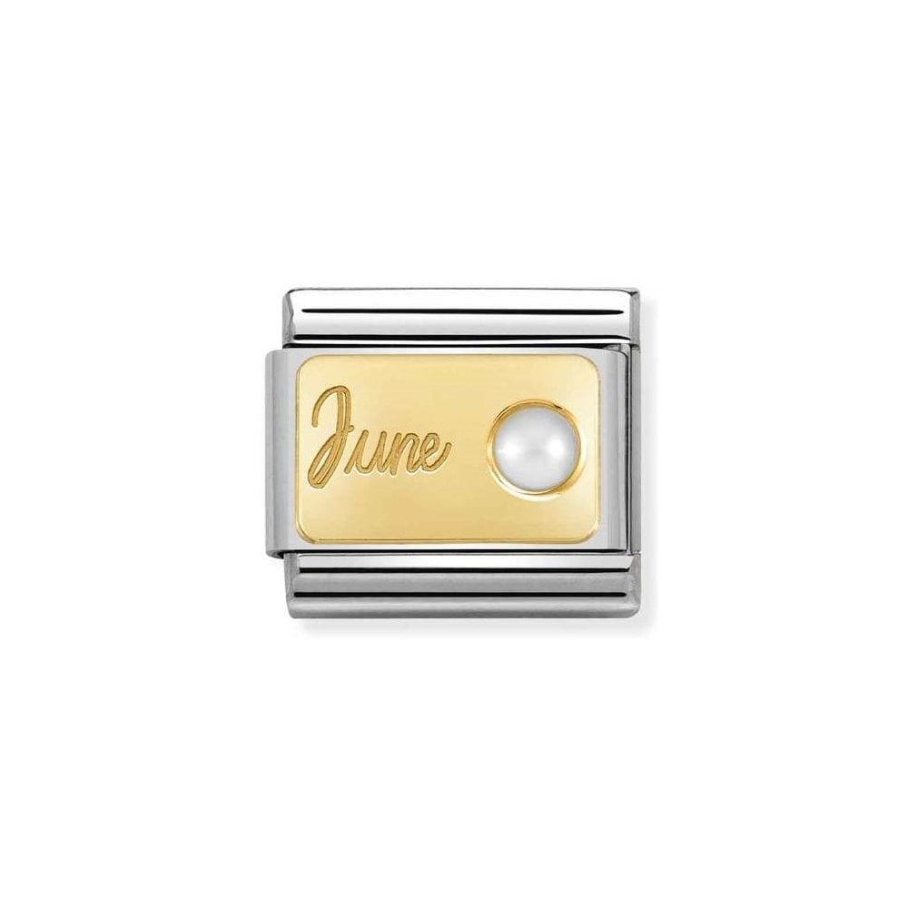 NOMINATION Gold June White Pearl Charm 030519-06