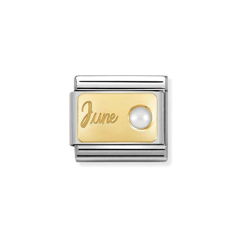 Nomination Gold June White Pearl Charm 030519-06