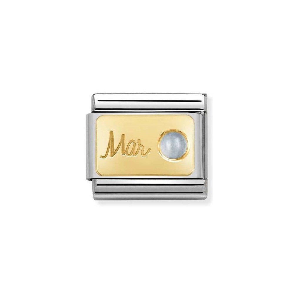 NOMINATION Gold March Aquamarine Charm 030519-03