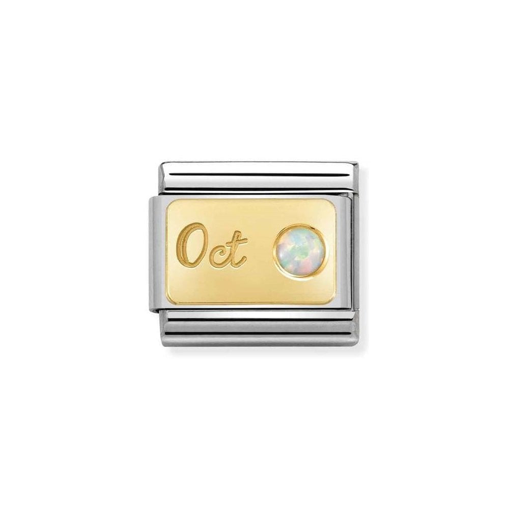 NOMINATION Gold October White Opal Charm 030519-10