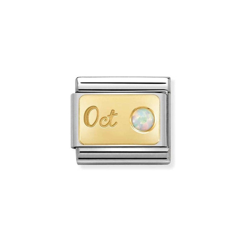 Nomination Gold October White Opal Charm 030519-10
