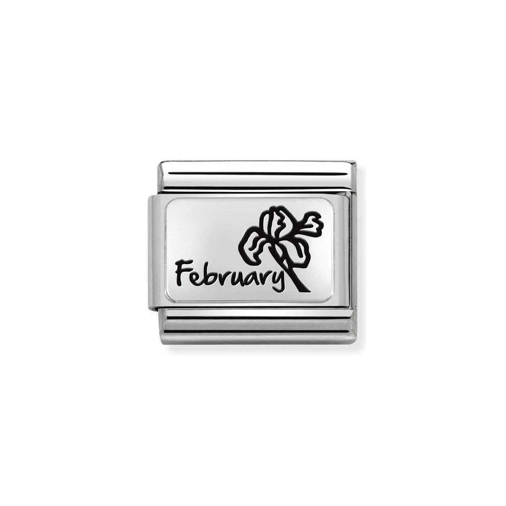 NOMINATION Silver Flower February Charm 330112-14