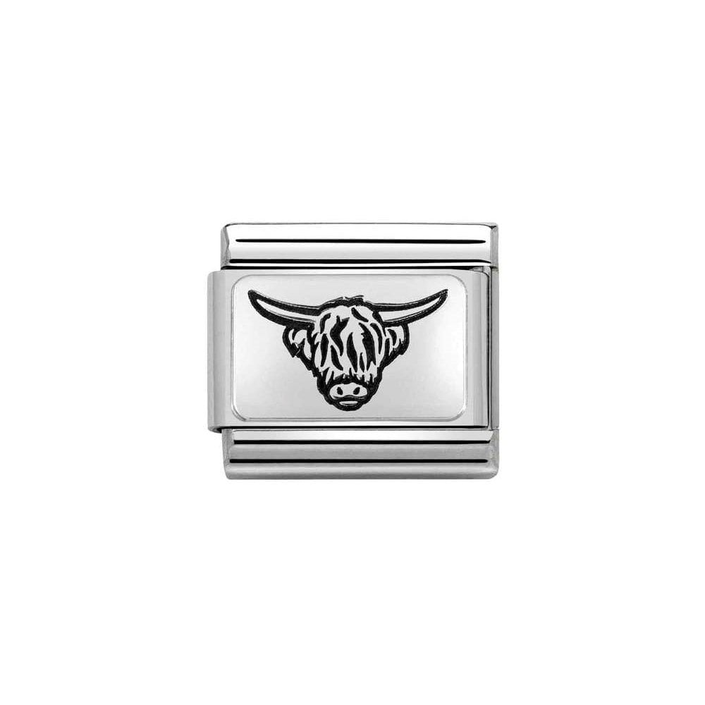 NOMINATION Silver Highland Cattle Charm 330111-35