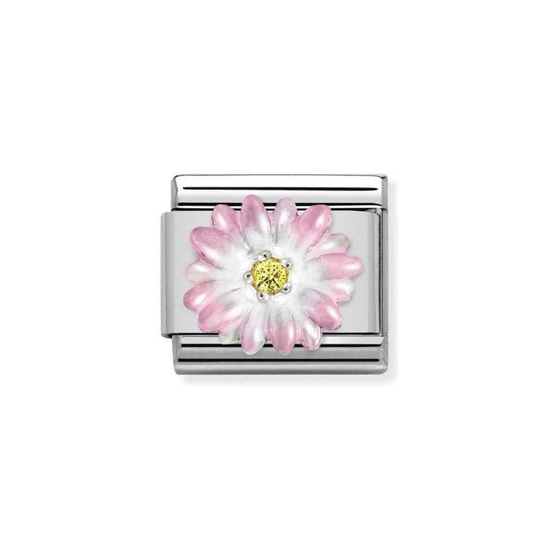 Nomination Pink Flower Yellow CZ Charm 330321-05