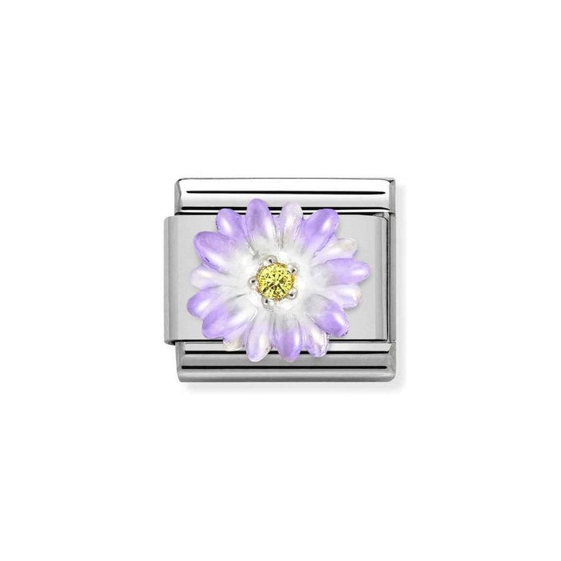 Nomination Purple Flower Yellow CZ Charm 330321-03