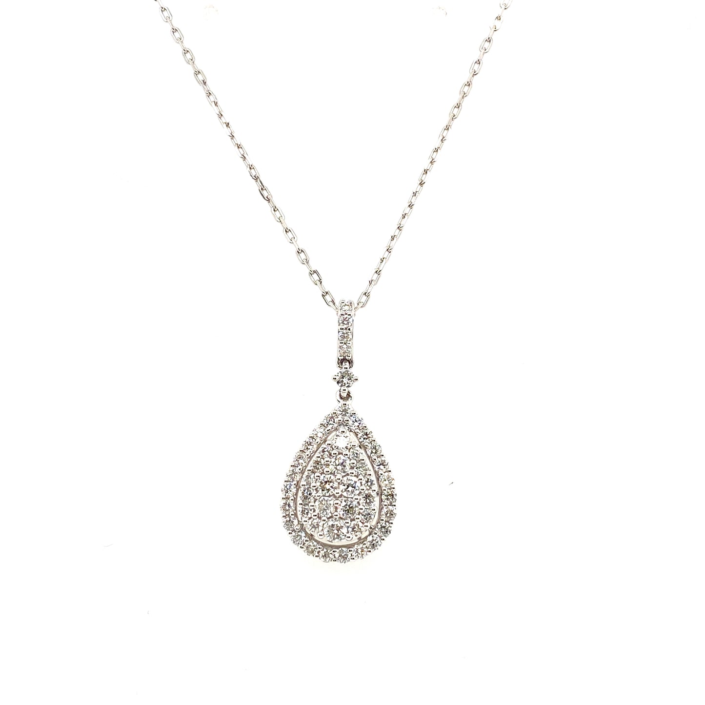 18ct Gold Diamond Pear Shape Pendant P11-100493