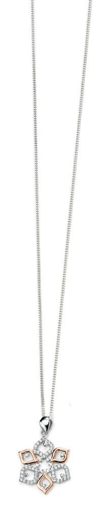 Elements Silver Rose Flower Pendant P4138C