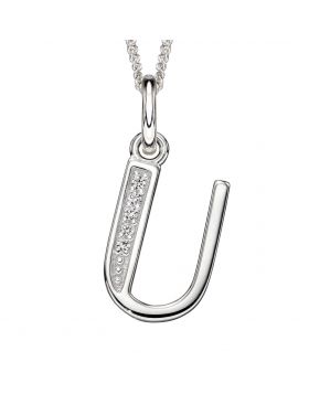 U' Silver Initial Pendant