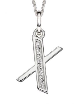 X' Silver Initial Pendant