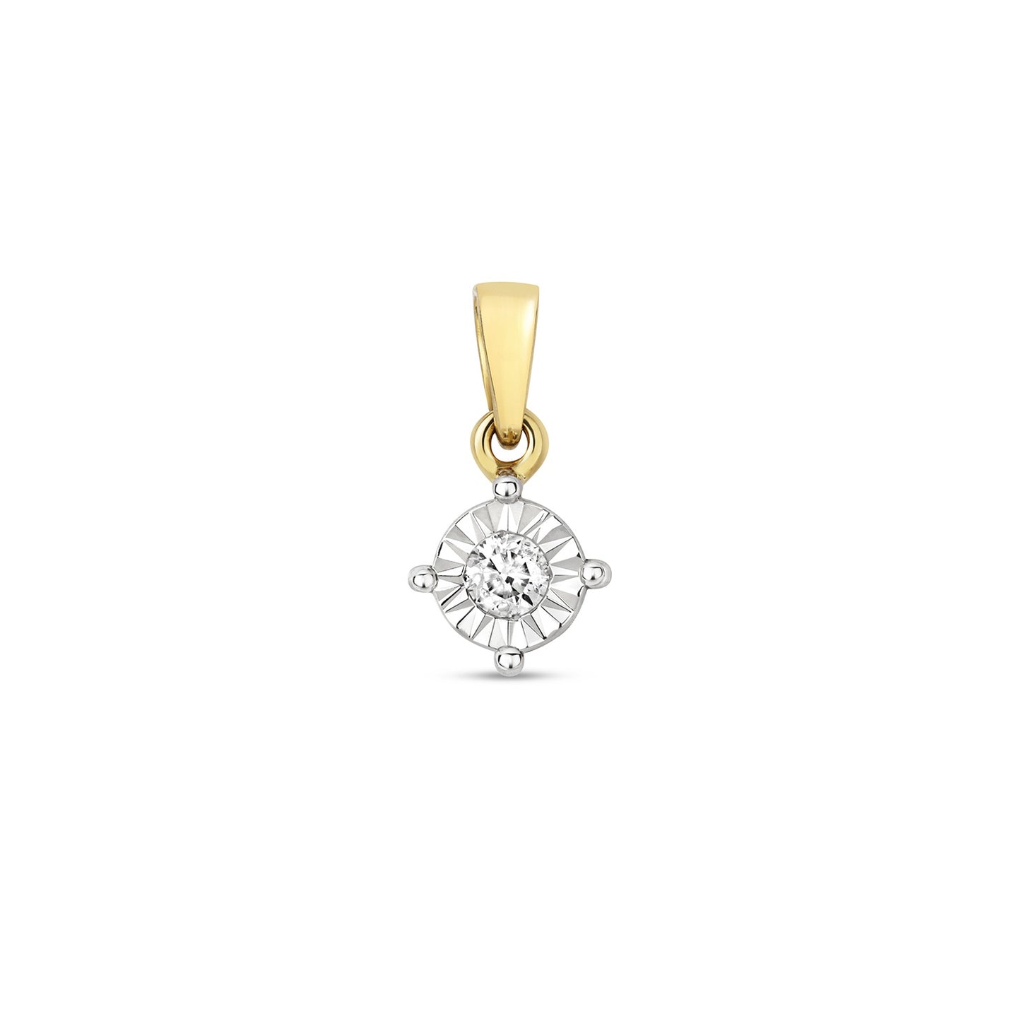 9ct Gold diamond 0.13ct Illusion set Pendant