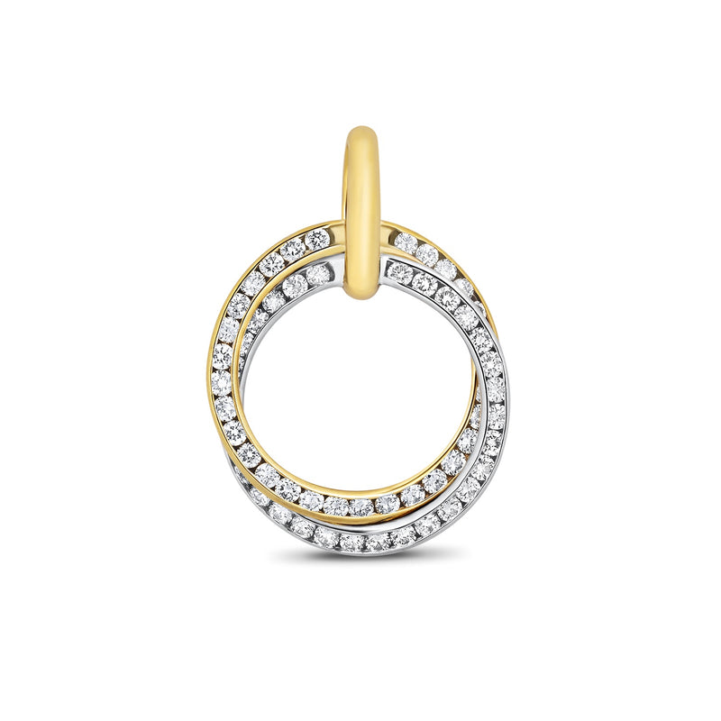 18ct Two Tone 0.54 Diamond Circles Pendant