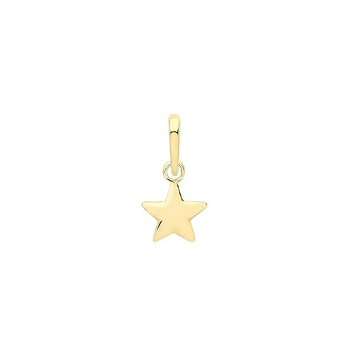 9ct Yellow gold Small Plain Star Pendant