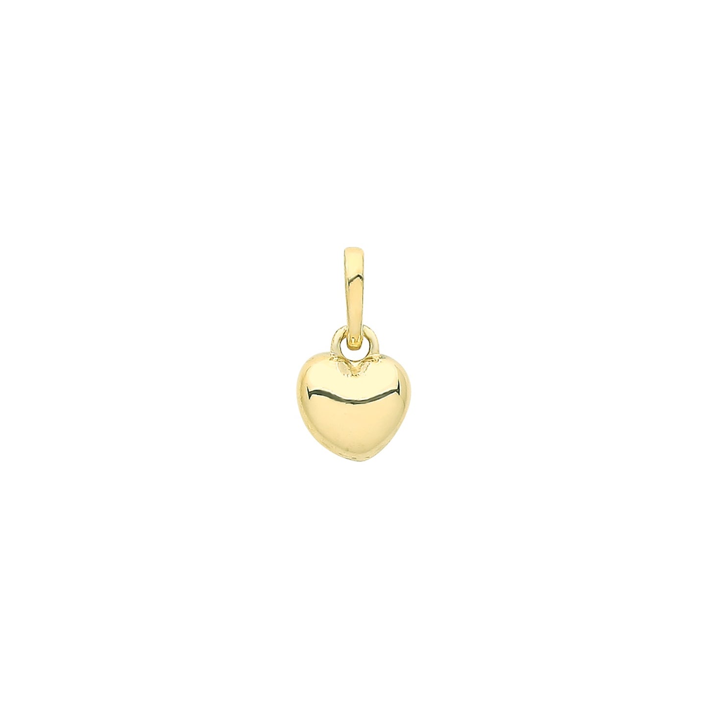 9ct yellow gold small plain heart