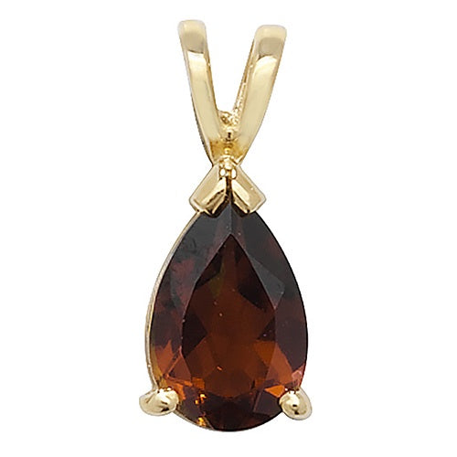 9ct Gold Garnet Teardrop Pendant