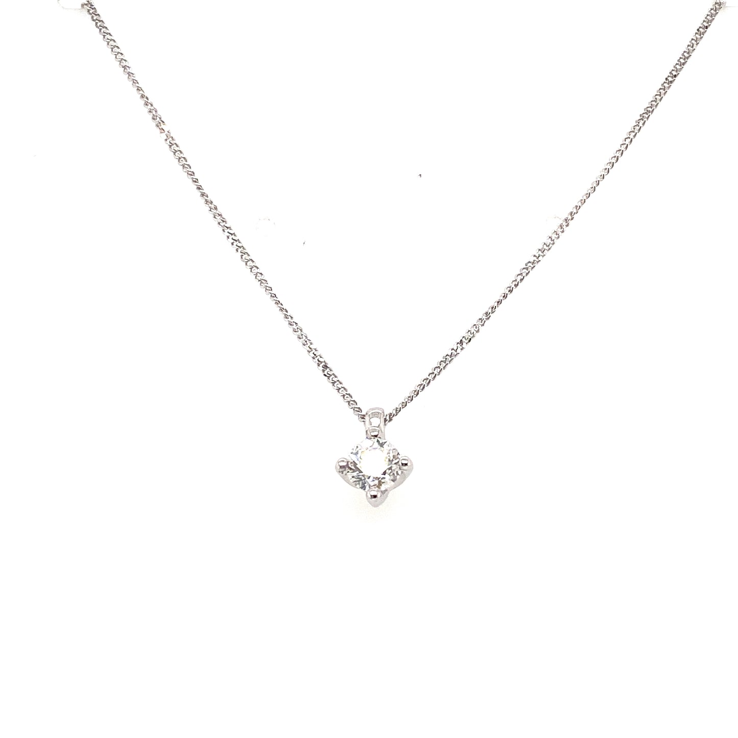 9ct White Gold Diamond Pendant 0.40ct