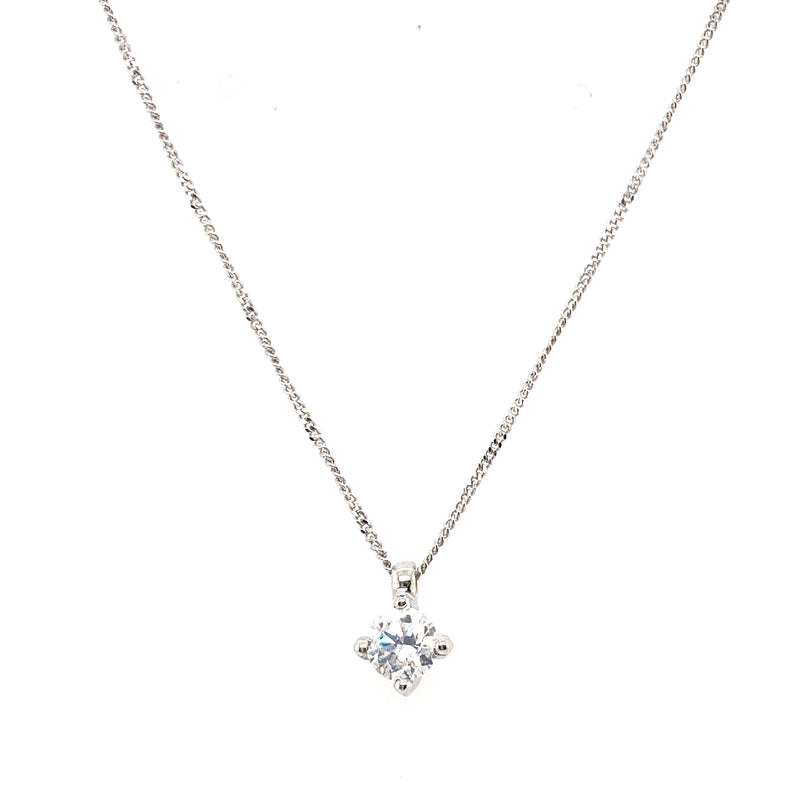 18ct White Gold Diamond Pendant