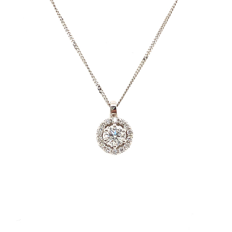 18ct White Gold Diamond Pendant