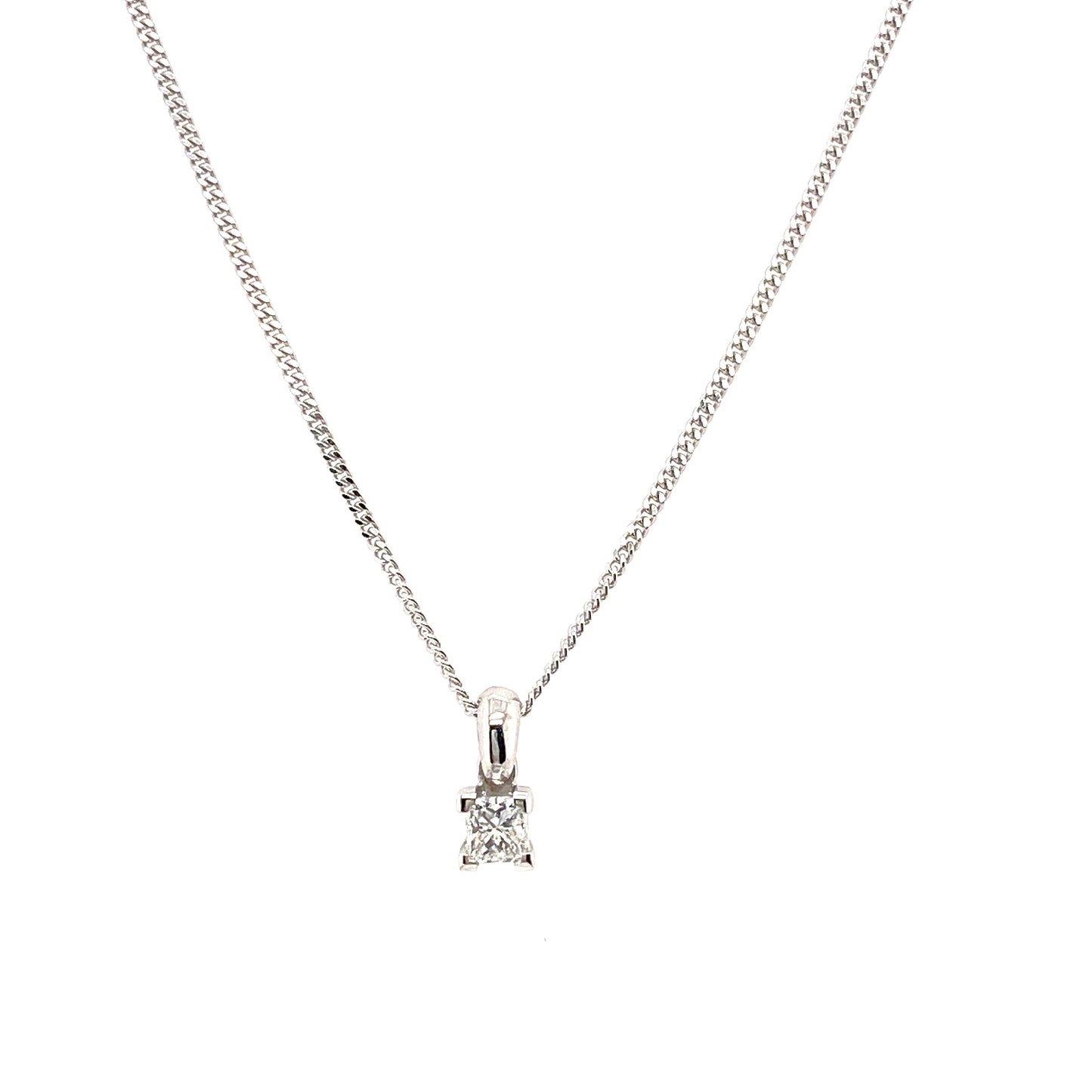 9ct White Gold Diamond Pendant