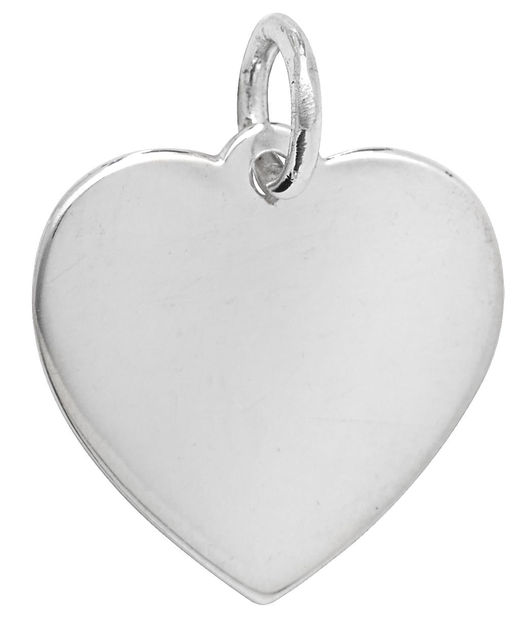 Sterling Silver Heart Disc Pendant - Engravable