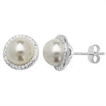 Pearl with Cubic Zirconia Earrings