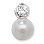 Cubic Zirconia & Pearl Drop Pendant