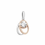 Rose Cubic Zirconia Pendant - Silv