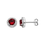 Garnet Cubic Zirconia Earrings