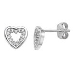 Cubic Zirconia heart Earrings
