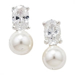 Silver Cubic Zirconia pearl Earrings