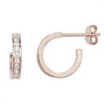 Rose Cubic Zirconia Sleeper Earrings