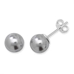 8mm Synthetic Grey Pearl Earrings