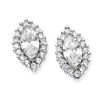 Silver & Cubic Zirconia Rose Earrings