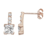 Rose Drop Cubic Zirconia Earrings
