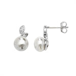 Cubic Zirconia Synthetic Pearl Earrings