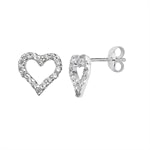 Silver Cubic Zirconia Heart Earrings