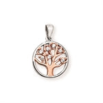 Cubic Zirconia Rose Tree of Life Pendant