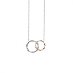 Cubic Zirconia Two Tone circle Necklace