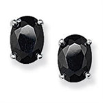 Oval Black Cubic Zirconia Earrings