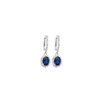 Sapphire Cubic Zirconia hinged Drop Erings