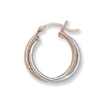 20mm Two Tone twist hoop Earrings