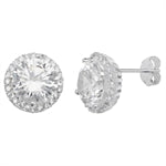 LaRosee Cubic Zirconia Round Earrings