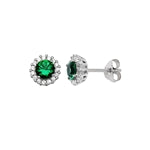 Cubic Zirconia Green Stud Earrings