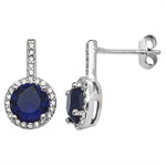White & Blue Cubic Zirconia Earrings