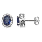 Clear & Sapphire Coloured Earrings