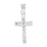 Silver Cubic Zirconia Cross Pendant