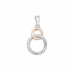 Rose & Silver Cubic Zirconia Pendant